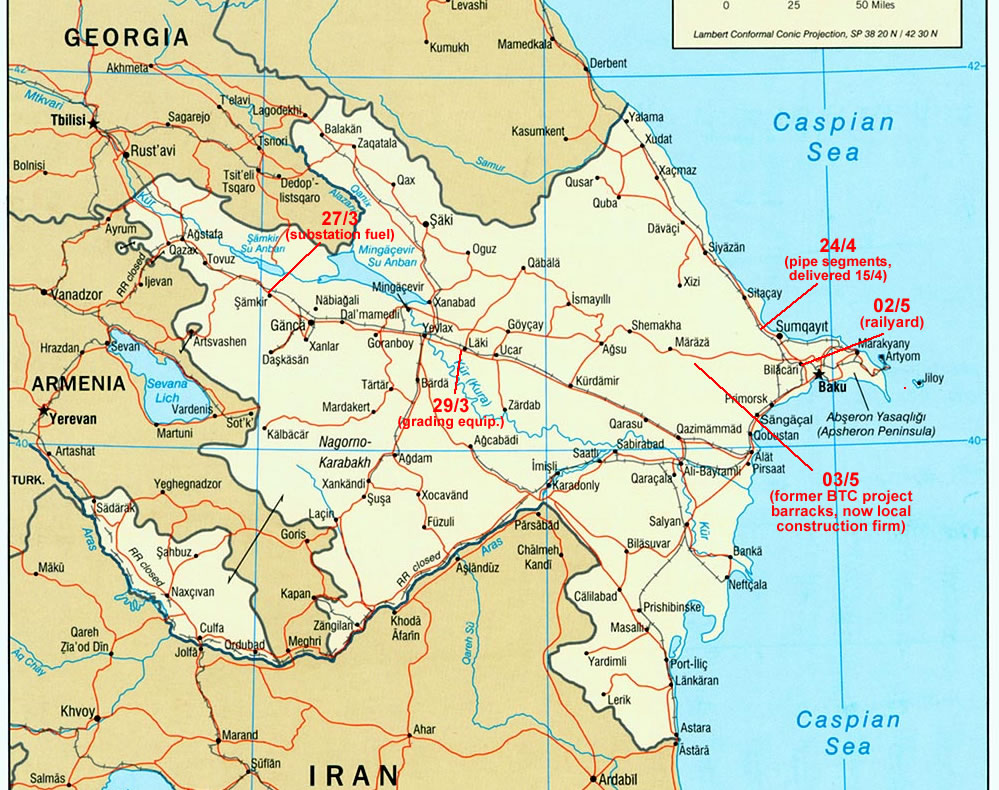 Подробная карта азербайджана
